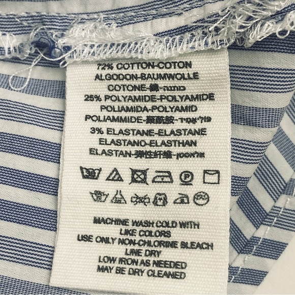 Free People Crop Top Shirt Blue Striped Bell Sleeve Off The Shoulder Sz Medium - Picture 13 of 15